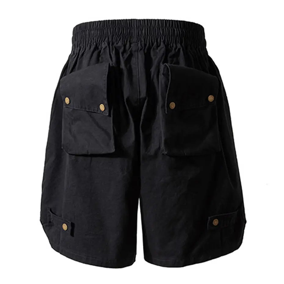 Hip Hop Y2K Streetwear Cargo Shorts Multi Pockets Tactical Fashion Man Shorts Techwear Harajuku Summer Casual Short Pants