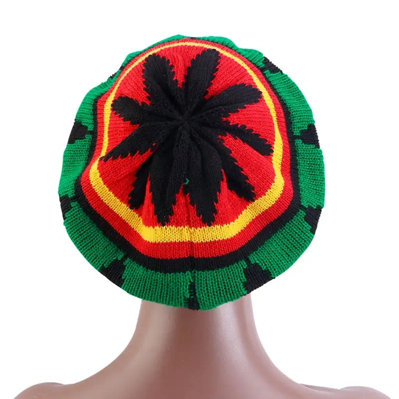 Jamaican Multi-colour Printed Knitted Hat Bob Rasta Beanie Hats Hip Hop Cap Men Women Caribbean Fancy Dress Reggae Beret Cap