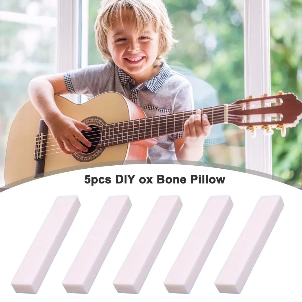 10pcs Guitar Blank Bone Nut Professional Buffalo Bone Guitar Bridge Nuts Replacement Lightweight Durable Musical Instrument Part