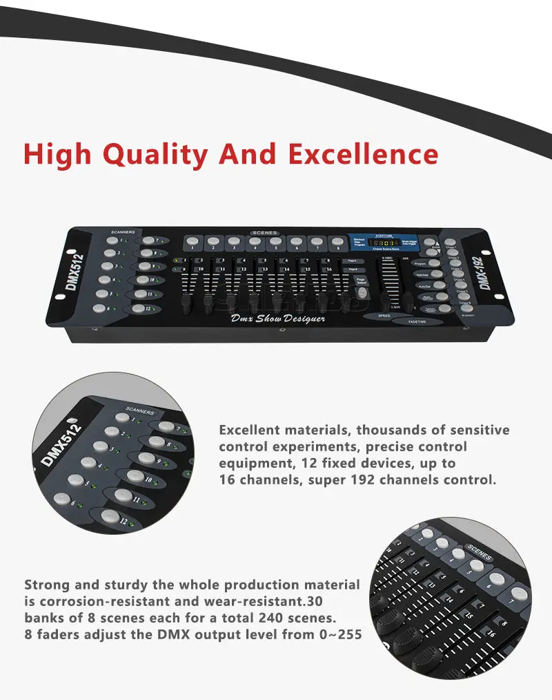 SHEHDS NEW 192 DMX Controller DJ Equipment DMX 512 Console Stage Lighting For LED Par Moving Head Spotlights DJ Controlle