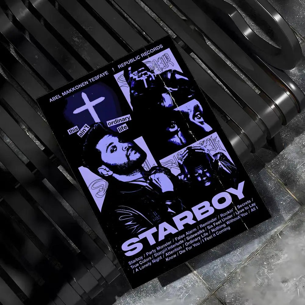 Music Album T-The Weeknd Hip Hop Poster Wall Art Poster Sticker for Living Room Bedroom Bar Home Decor Mural Painting Decoration