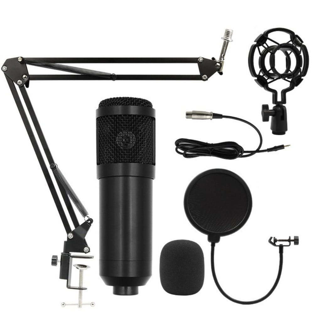BM800 Condenser Microphone Kit Computer Sound Card Mobile Phone Audio Mixer Streaming USB External Sound Card Studio Recording