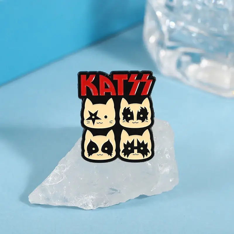 Cute Rock Band Cats Enamel Pins Don’t Stop Meow Hip Hop Music Kitten Brooches Backpack Lapel Badge Punk Jewelry Gift for Friends