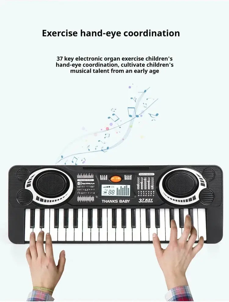 Children’s Electronic Keyboard Piano 37/61 Keys with Microphone Beginner Musical Instrument Educational Toy Gift for Kids