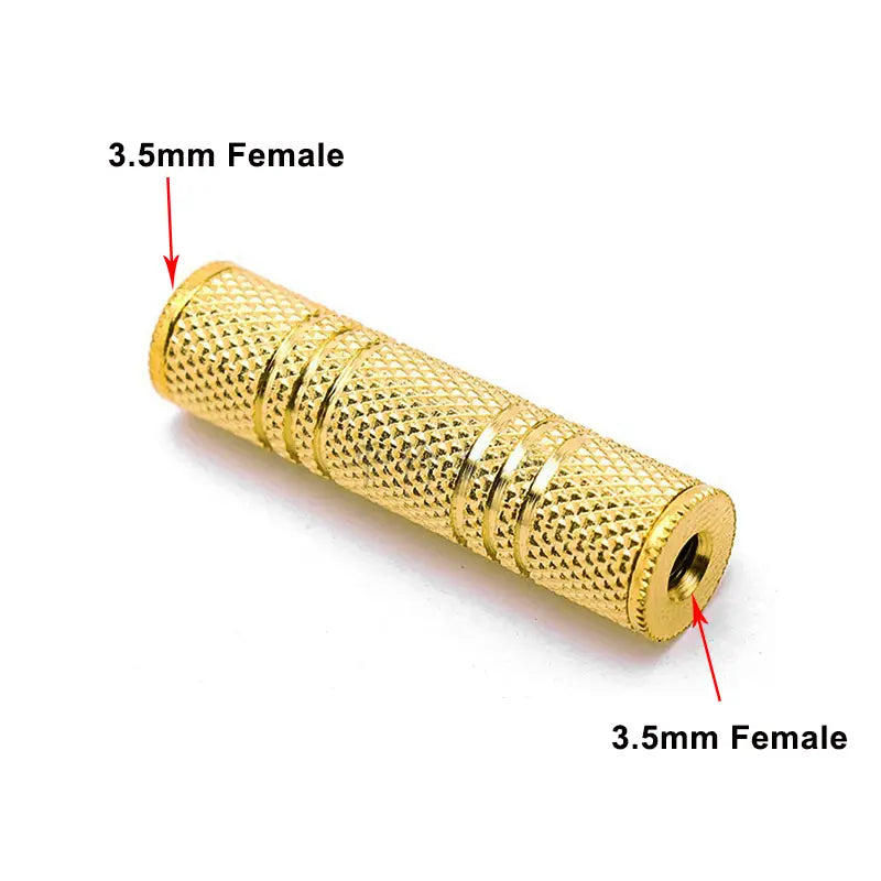 2PCS 3.5mm Jack Coupler Gold Plated 3.5 mm Female to 3.5mm Female Jack plug audio Stereo Coupler Socket Adapter connectors