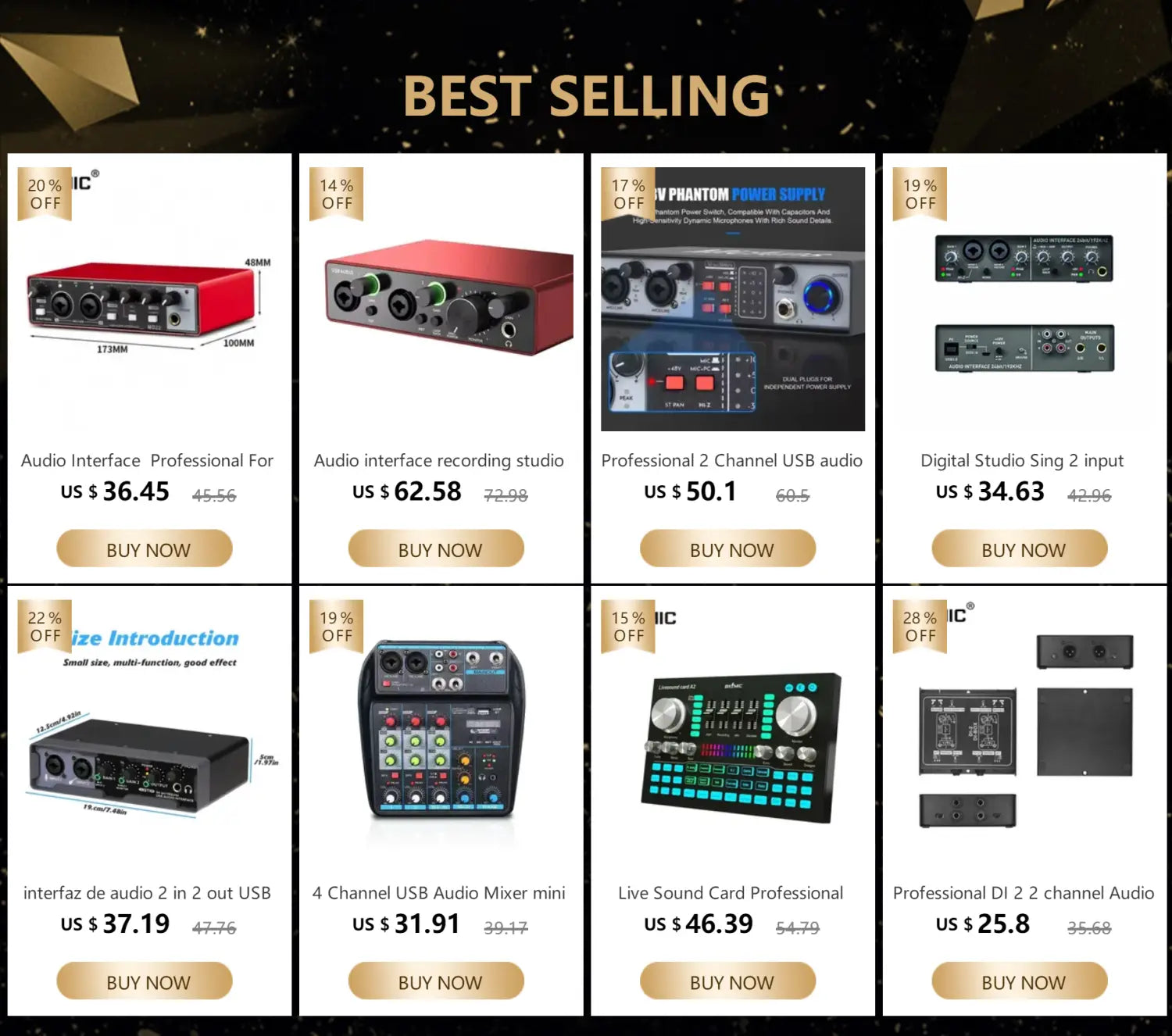 Audio interface recording studio usb external sound card recording guitar 2 channel interface audio аудиоинтерфейс