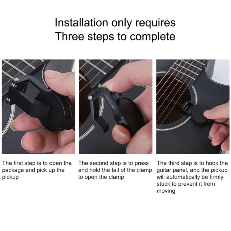 Length 3M Audio Jack Clip on Pickup for Acoustic Guitar\Mandolin\Bouzouki\Violin\Banjo\Ukulele Sound Pickup Transducer Guitars