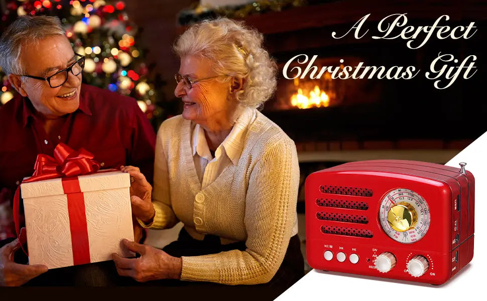 PRUNUS J-160 Classical Retro FM AM Desktop Radio Receiver Rechargeable Portable MP3 Radios Stereo 3W Bluetooth Speaker AUX USB