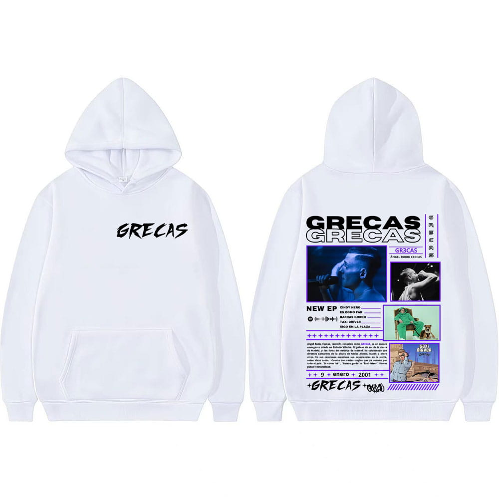 Rapper Grecas Album Tour 2025 Graphic Hoodies Men Women Harajuku Street Hip Hop Hoodie Loose Vintage Long Sleeve Sweatshirt Tops