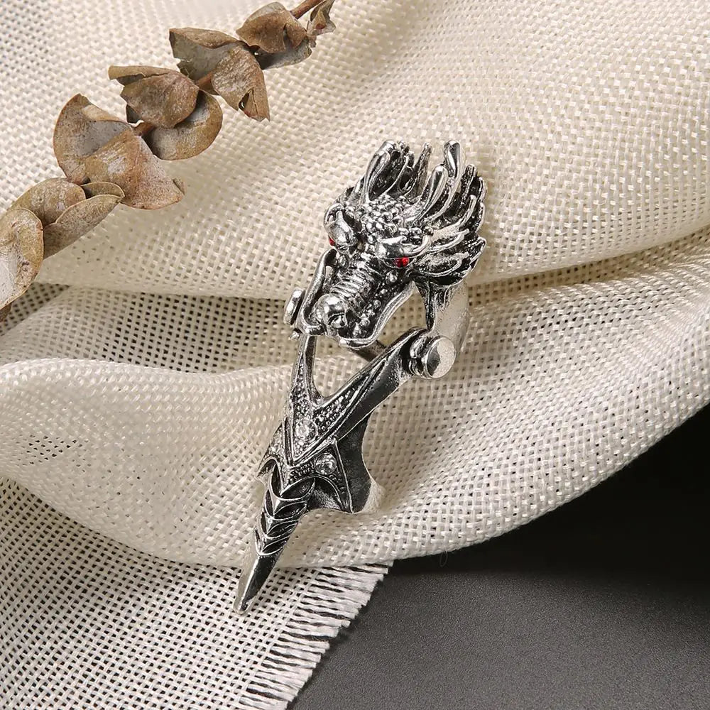 Hip Hop Punk Adjustable Finger Ring Skull Claw Ring Male Female Korean Style Ring Dragon Ring Knuckle Ring Fashion Jewelry