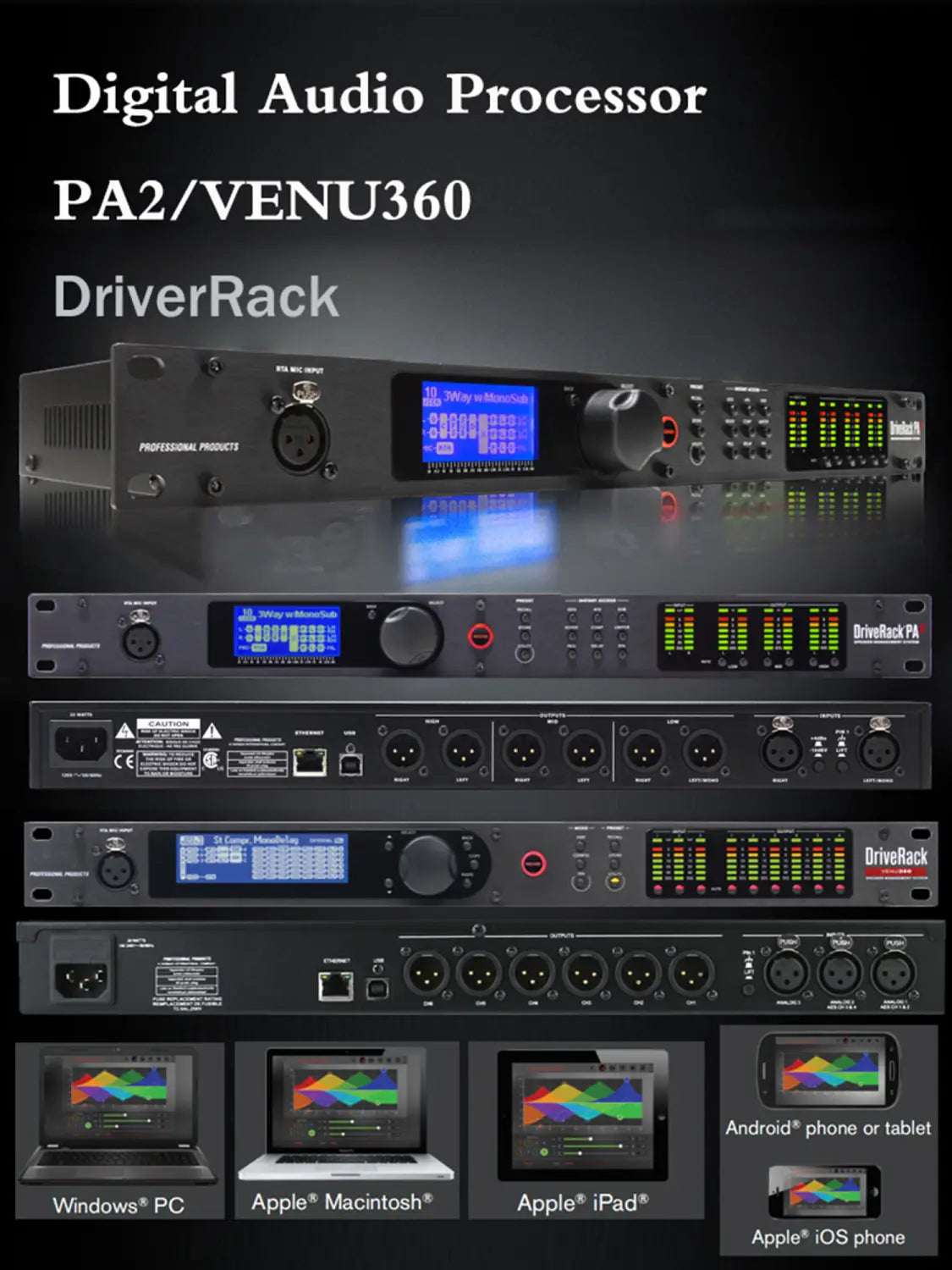 Loudspeaker Management System 2 In 6 Out DriveRack PA2 DSP Digital Processor Professional Sound System DJ Equipment Effector