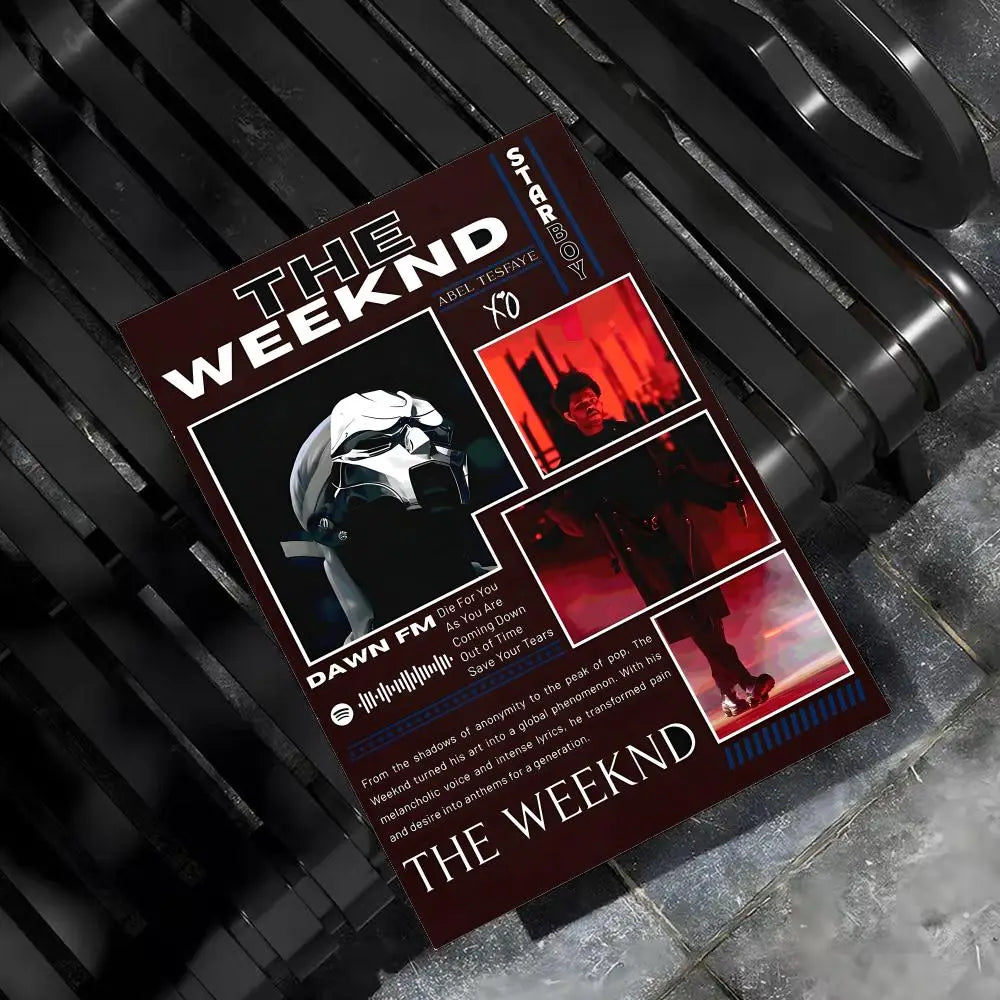 Music Album T-The Weeknd Hip Hop Poster Wall Art Poster Sticker for Living Room Bedroom Bar Home Decor Mural Painting Decoration
