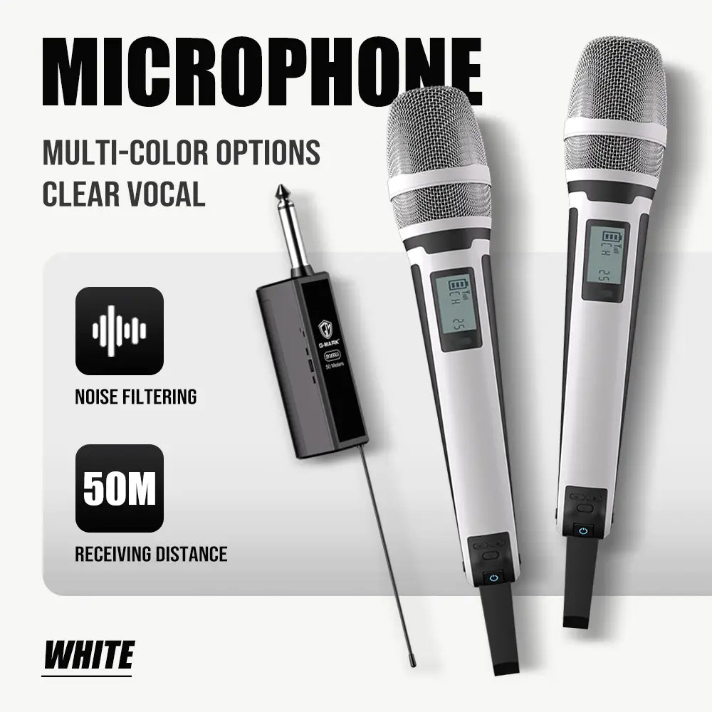 Karaoke Microphone G-MARK SKM9000 2 Channels Wireless UHF Frequency For Teaching Wedding Clear Stable Audio Transmission