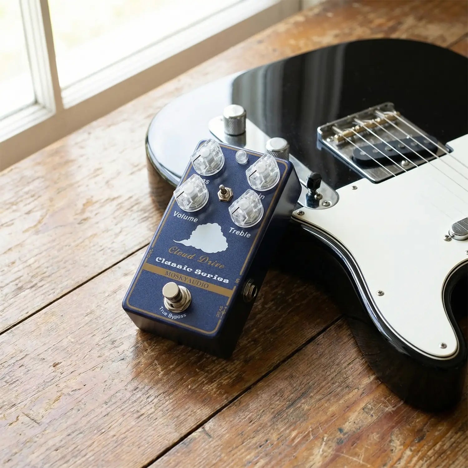 Moskyaudio Cloud Drive Classic Clean Overdrive Guitar Effect Pedal with Flexible Dual Band EQ Pre/Post Control for Guitar