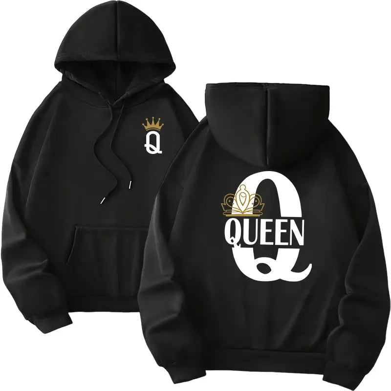 Hot Sales Mens Womens Hoodies King Queen Printing Sweatshirts Versatile Casual Couple’s Clothing Daily Pullover Fall Winter Y2k