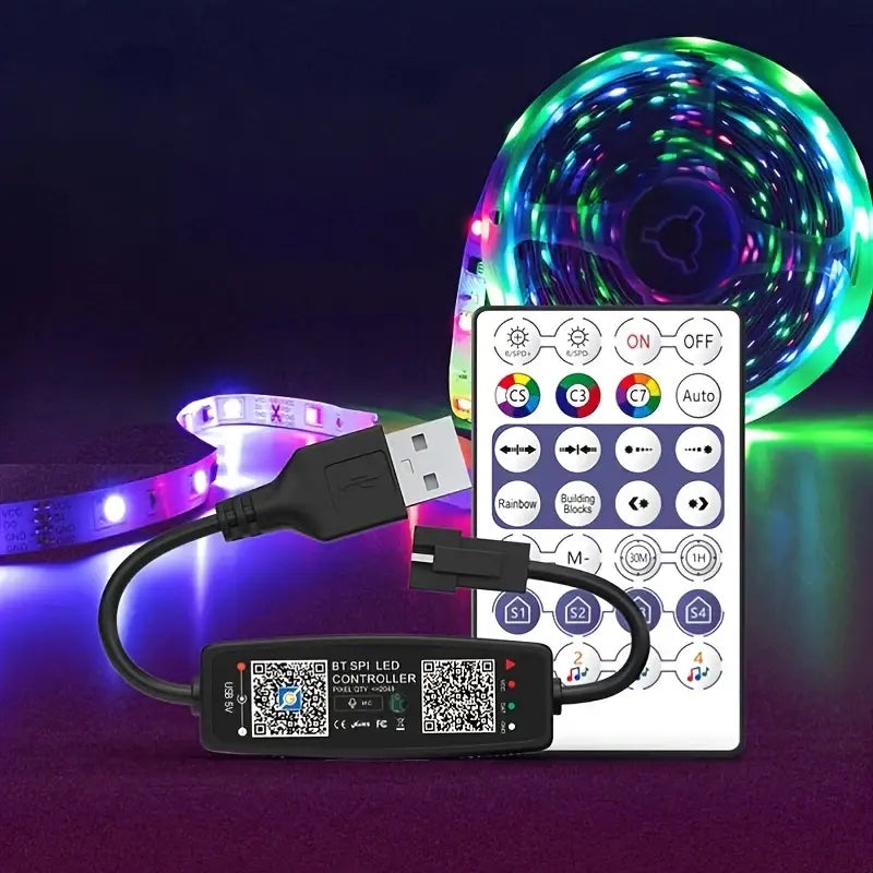 WS2812B Controller Bluetooth Music APP Control for Pixel LED Strip Light SK6812 WS2811 WS2812 Tape Lights USB 5V Remote Control