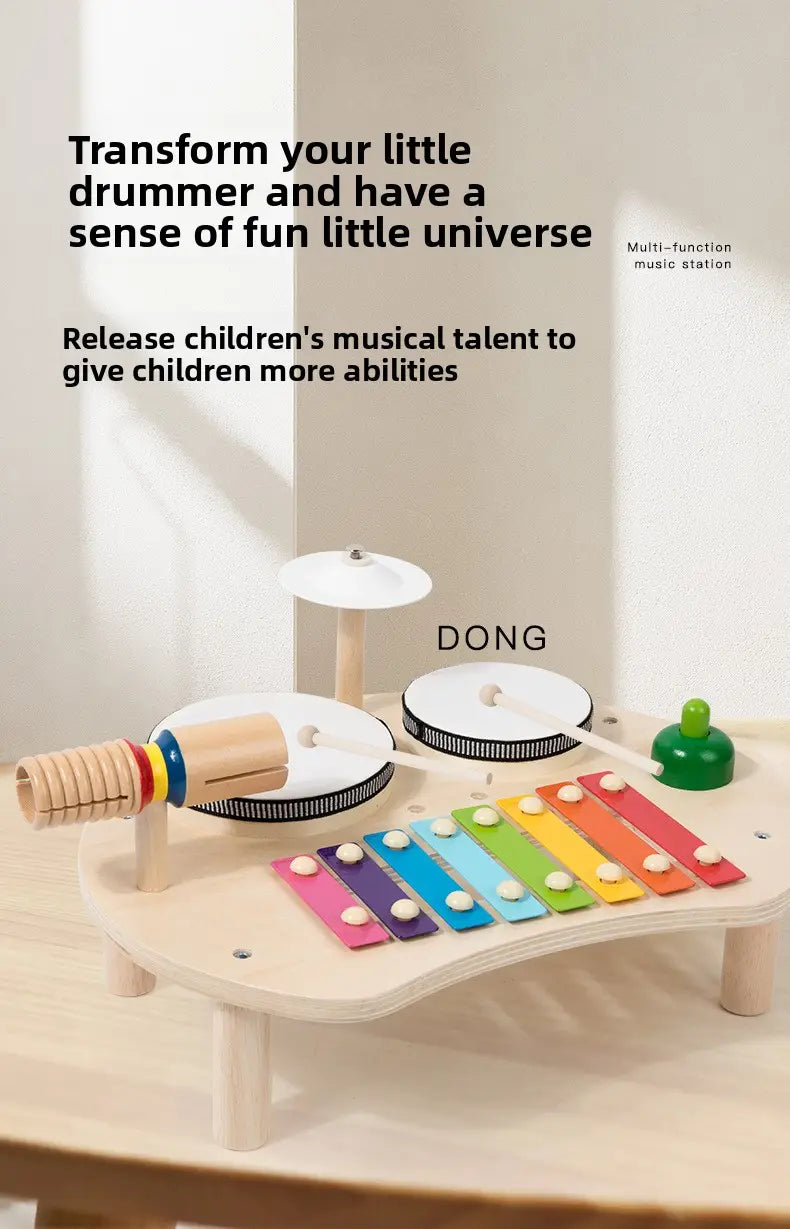 Multi-function Baby Music Table Toys Wooden Musical Instrument Toys for Kids 2 To 4 Years Old Montessori Early Educational Toys