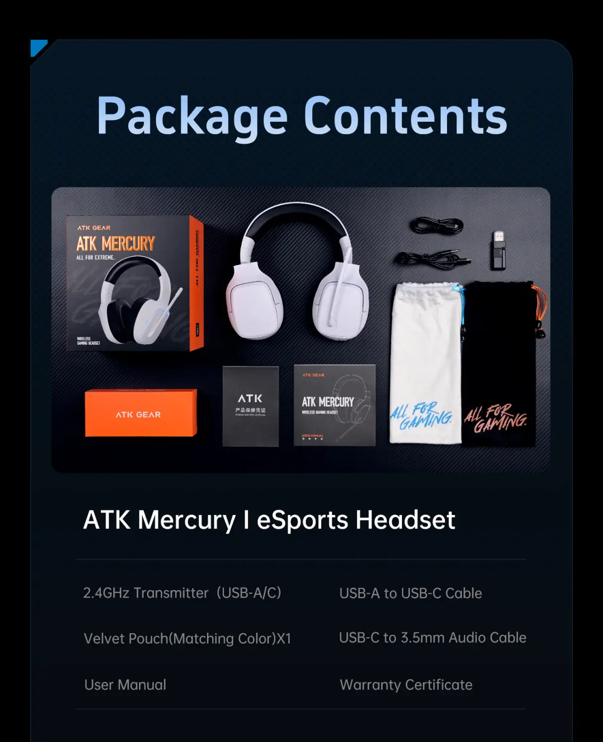 ATK N9 2.4GHz Wireless Gaming Headset with Mic for PS5 PS4 PC Mac Playstation Bluetooth Gaming headphone with Microphone