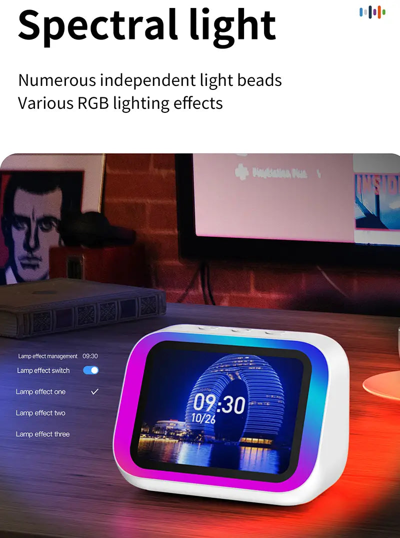 Smart Alarm Clock Bluetooth Speaker Weather Display Night Light Music Stories Player Photo Frame Perfect Gift Bluetooth APP
