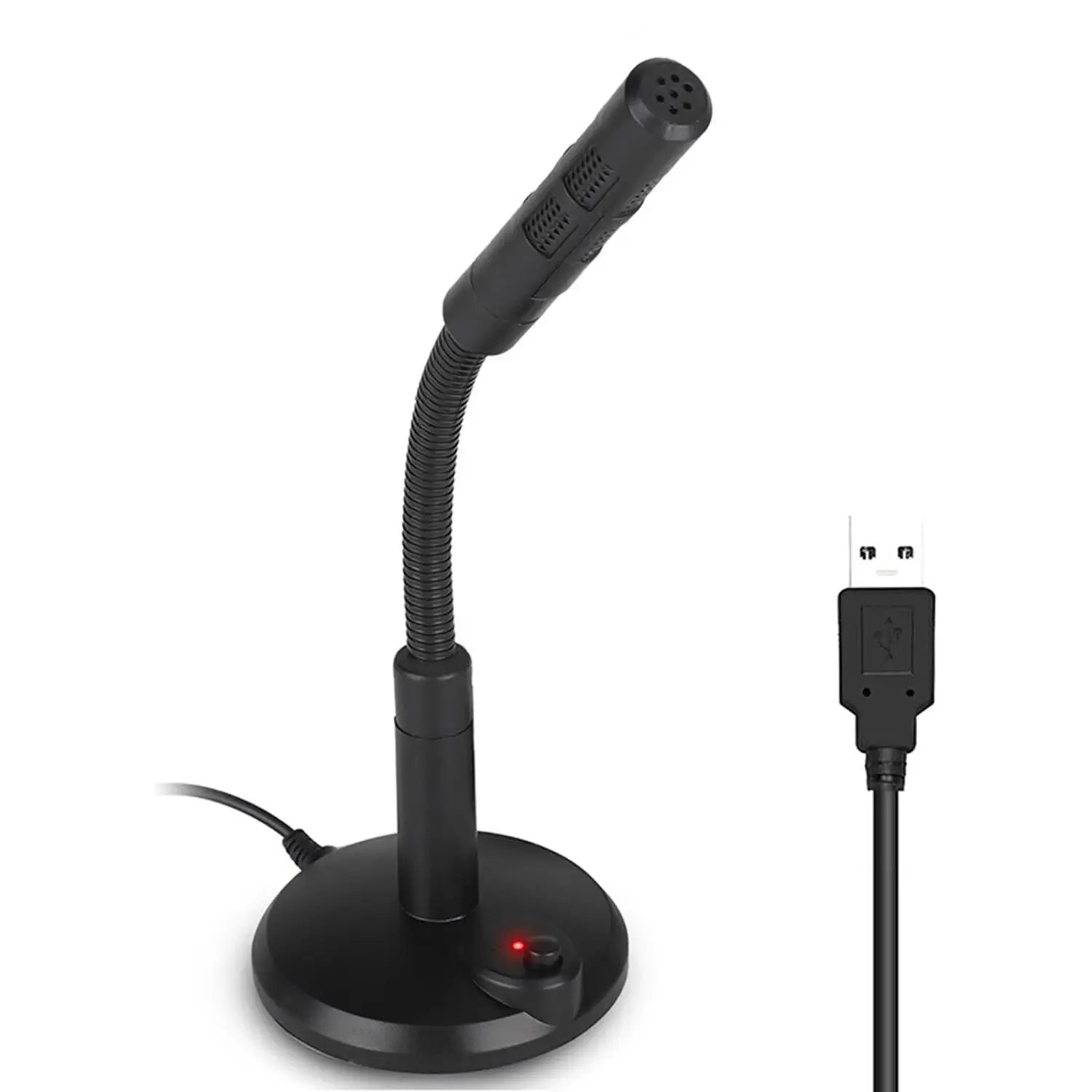 USB Desktop Microphone Plug & Play Omnidirectional PC Laptop Computer Mic For Computer Gaming Recording Chatting Singing Meeting