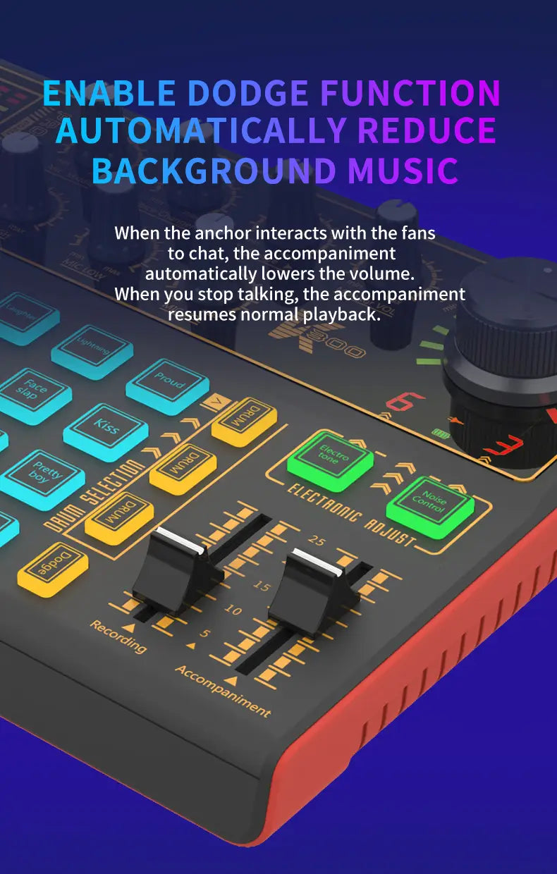 SK300 Sound Card Audio interface Mixer Professionale Studio equipment Voice Changer Multiple Audio Effects For Live Record Video