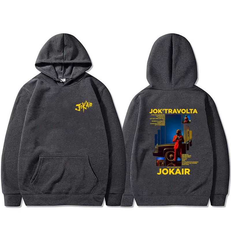 Rapper Jok’air Jok’travolta Graphic Hoodie Men Women Hip Hop Pop Music Pullover Hoodies Male Casual Cotton Vintage Sweatshirt