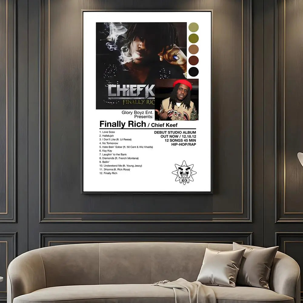 American Hip Hop Rapper Chief Keef Music Retro Poster --HD-- Self-Adhesive Waterproof High-Toughness Universal Wall Decor