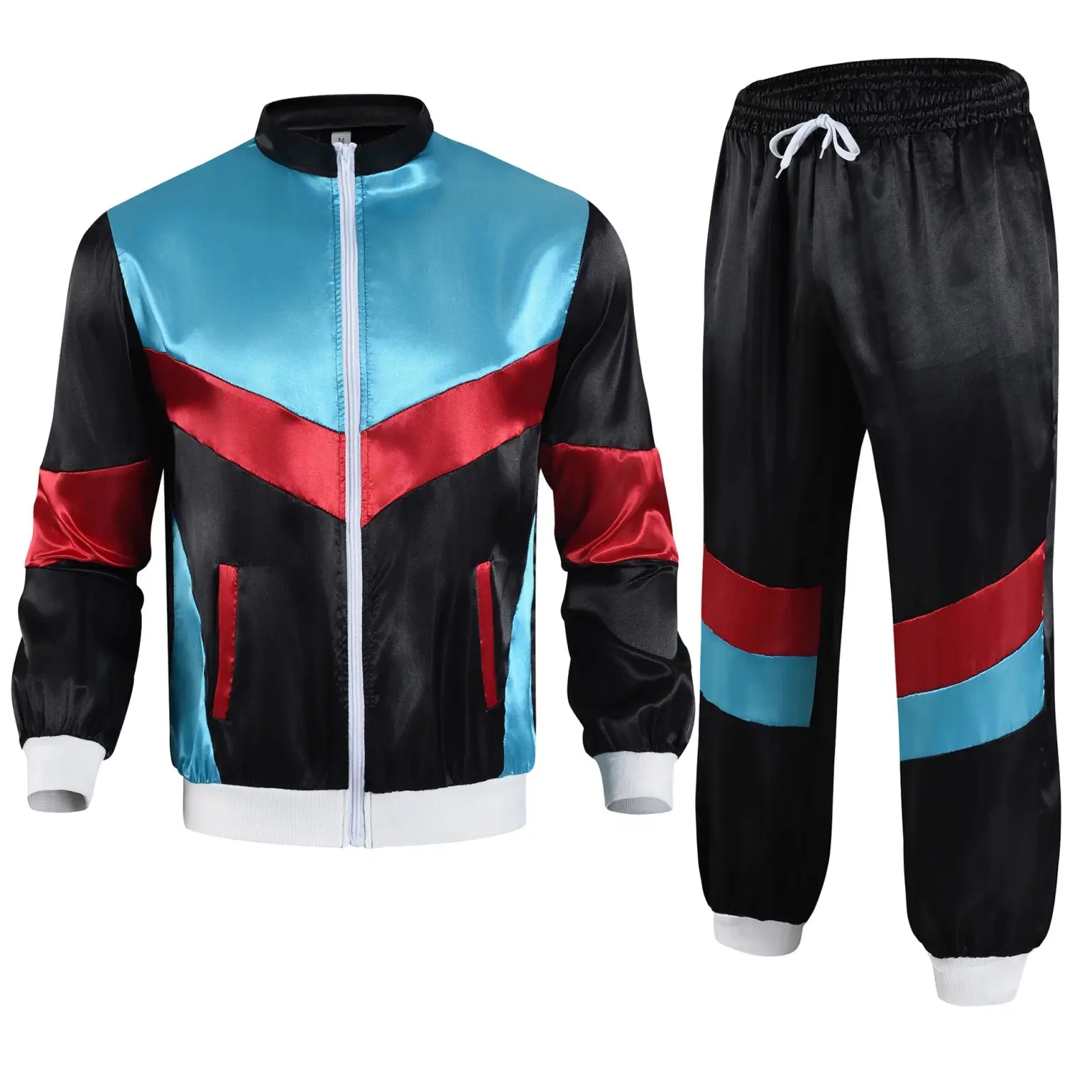 Men’s 80s Tracksuit Vintage Hip Hop Windbreaker 80s Disco Tracksuit 90s Shell Suit outfits