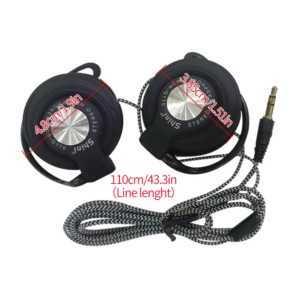 Q170 Universal 3.5mm Wired Headphones HIFI Heavy Bass Headset Over-ear Adjustable Ear Hook Earphones Music Earphone