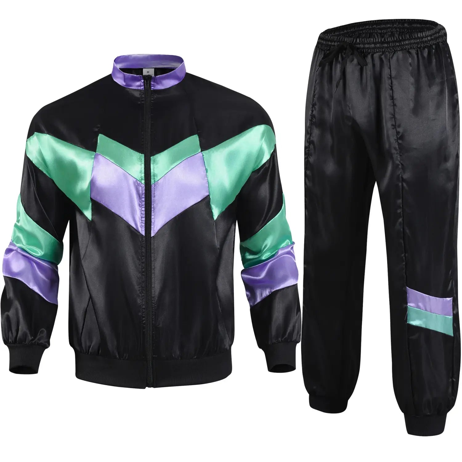 Men’s 80s Tracksuit Vintage Hip Hop Windbreaker 80s Disco Tracksuit 90s Shell Suit outfits