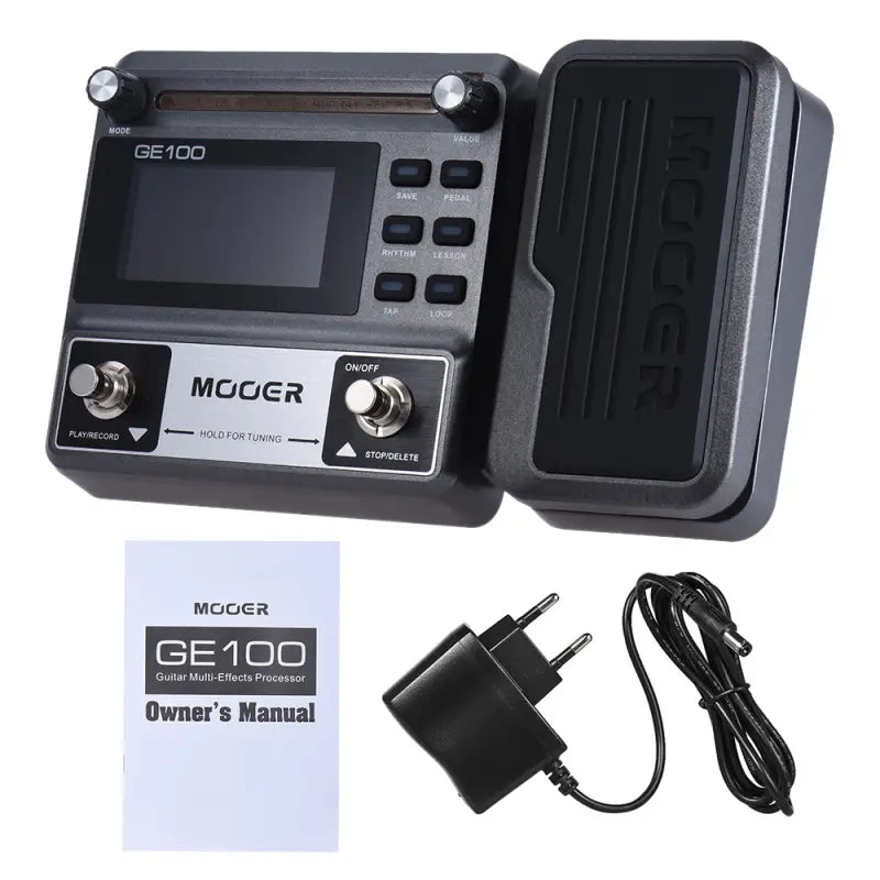 MOOER GE100 Guitar Multi-effects Processor Effect Pedal with Loop Record Tuning Tap Tempo Rhythm Scale & Chord Lesson Function
