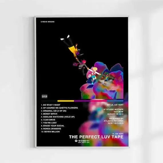 American Hip Hop Rapper Lil Uzi Vert Music Album Cover Pink Tape Posters Canvas Painting Posters and Prints Wall Art Picture
