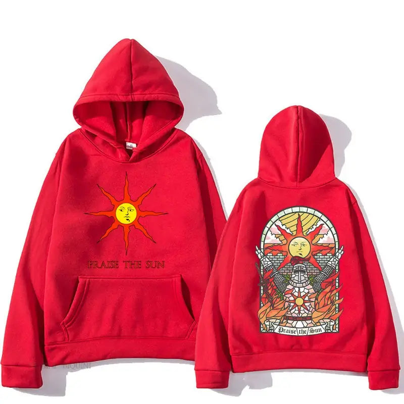 Dark Souls Praise the Sun Printed Men’s and Women’s Hoodies Fashion Casual Pullover Autumn and Winter Men’s Loose Hoodies
