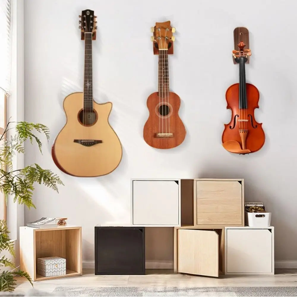 Unique Design Wooden Bracket Guitar Hanger Wall Mount Bass Storage Ukulele Hook