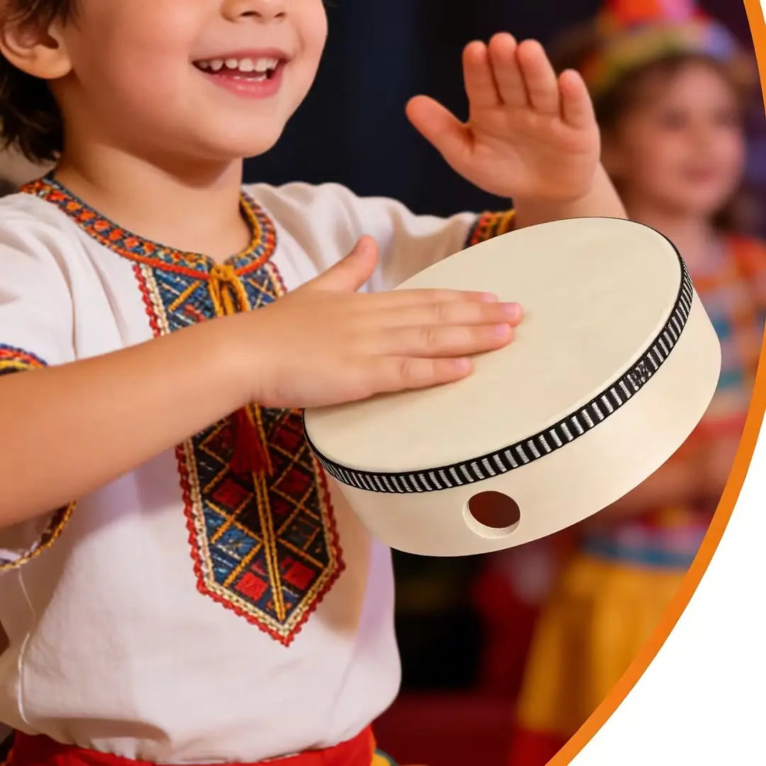 Educational Wooden Hand Beat Percussion Harp Drum Music Instrument Toy for Children