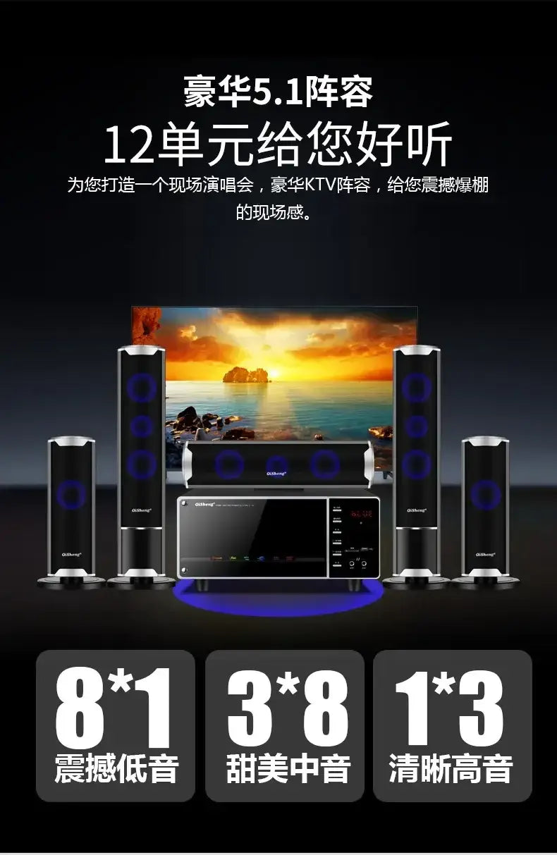 1000W high-power caixa de som bluetooth home TV living room KTV Bluetooth speaker surround sound subwoofer theater sound system