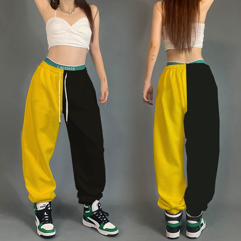 Hip Hop Women Streetwear Dance Sweatpants Spring Autumn New High Waist Letter Print Pockets Cotton Loose Fashion Casual Trousers
