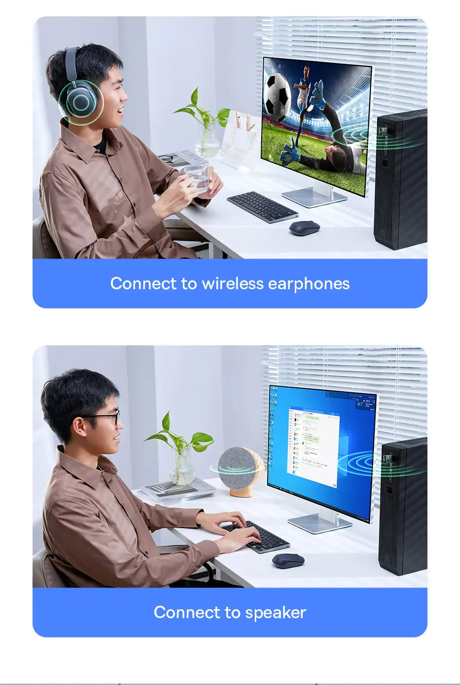 Baseus BA07 USB Bluetooth 5.3 Dongle Adapter for PC Speaker Wireless Mouse Keyboard Music Audio Receiver Transmitter Bluetooth
