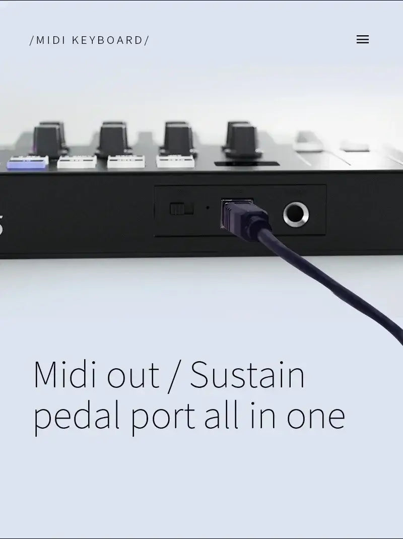 M-VAVE 25-Key MIDI Control Keyboard SMK-25 Mini USB Keyboard MIDI Mini Portable USB Keyboard MIDI Controller Rechargeable Parts