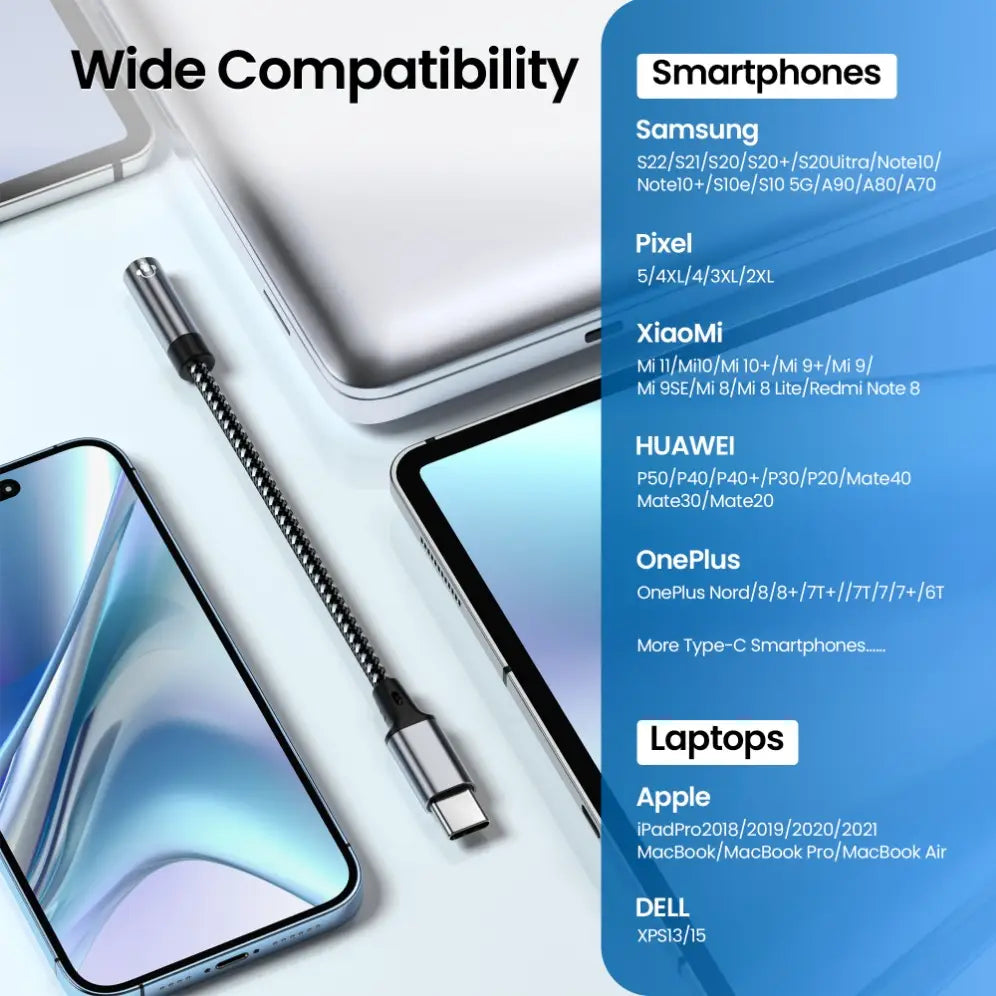 USB Type C to 3.5mm Jack Earphone Adapter USB-C 3 5mm DAC Audio Cable Converter For IPhone 15 Pro Samsung Galaxy Huawei Xiaomi