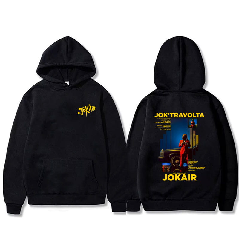 Rapper Jok’air Jok’travolta Graphic Hoodie Men Women Hip Hop Pop Music Pullover Hoodies Male Casual Cotton Vintage Sweatshirt