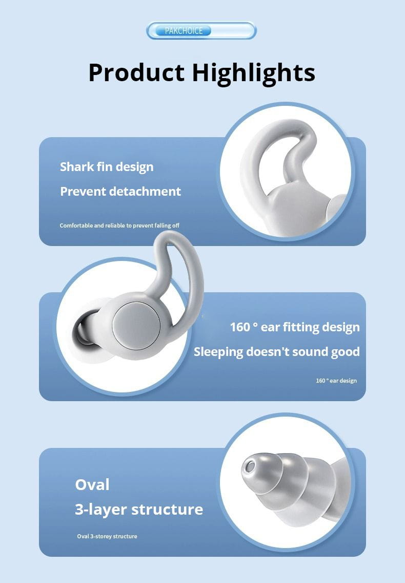 Soundproof Earplugs Three Layer White Silicone Earplugs Waterproof Swimming Earplugs Sleep Noise Reduction