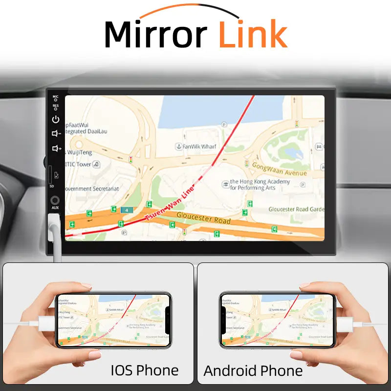 7“ Car Radio 1 Din MP5 Multimedia Player HD Touch Screen Universal Autoradio ISO Power Aux Input USB BT Mirror Link