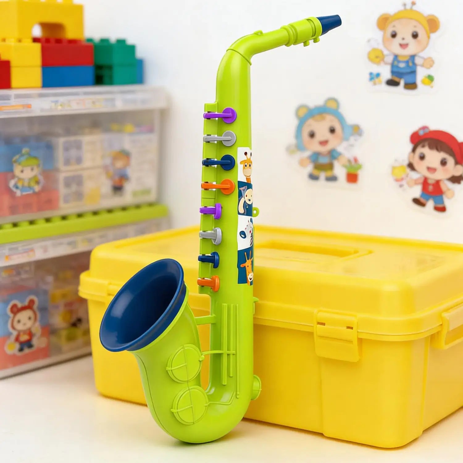 Kids Saxophone Toy 8 Key Educational Musical Instrument for Beginners Children Music Learning Preschool Classroom Birthday Gift