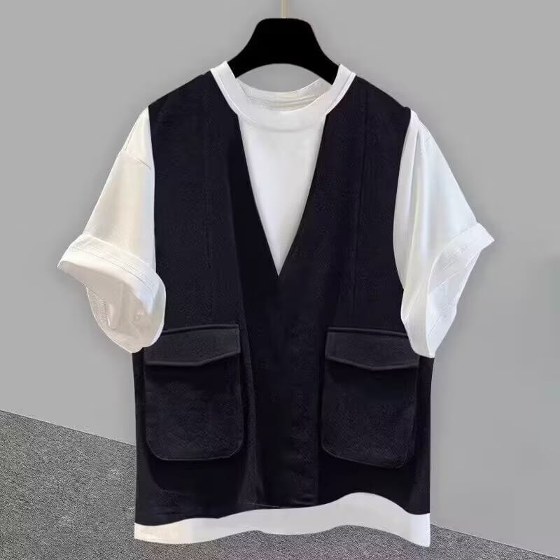 Hip Hop Creative T shirts Men Women Summer Japanese Style Hole T-shirts Streetwear Couple Tops Tees Male Black