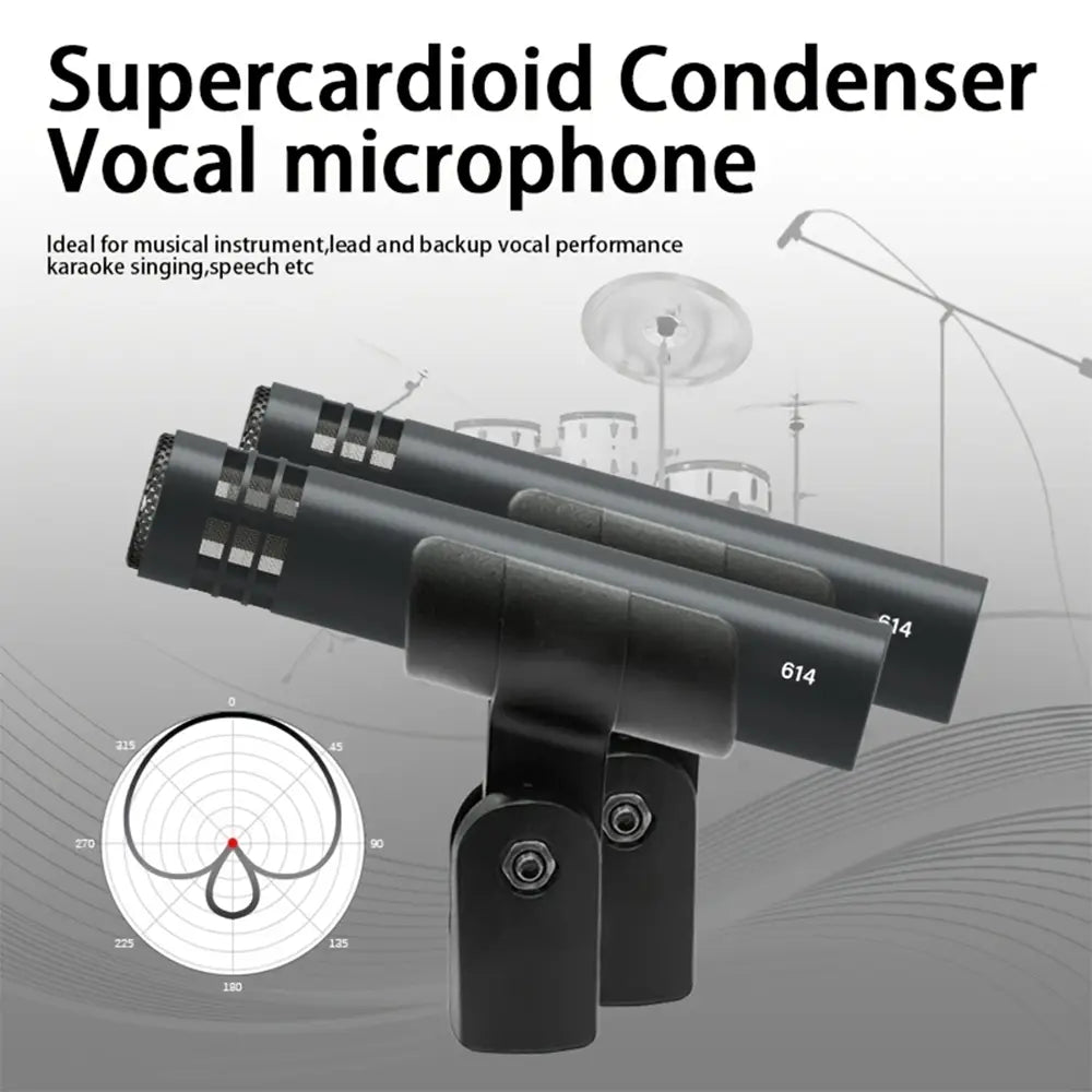 Professional metal Wired Dynamic Microphone Drum Mic E614 recording Instrument Drum Mic with Clip Arm Mount for guitar Drummer