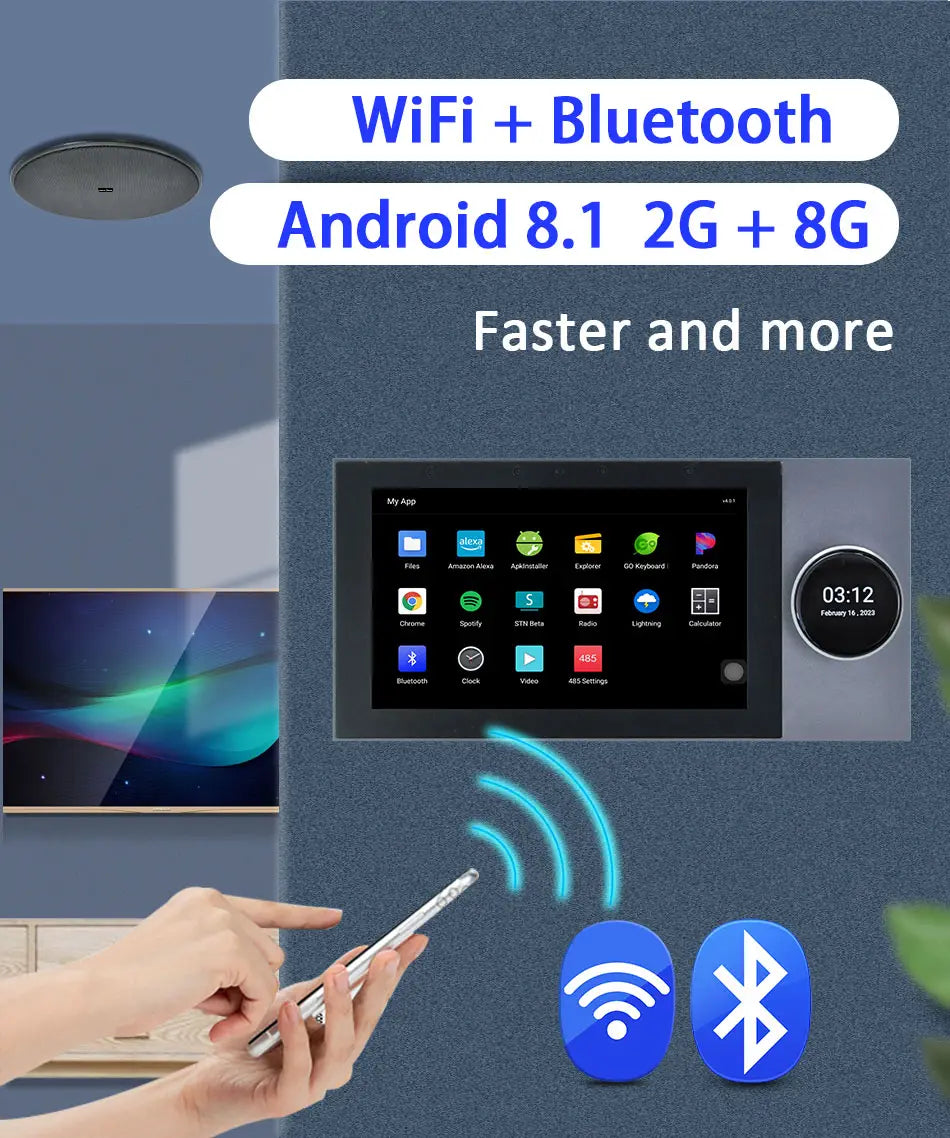 Audio Set Smart Home Theater TUYA Wall Sound Amplifier WiFi Touch Screen Android Power Amp Bluetooth 6’’’ Stereo Ceiling Speaker