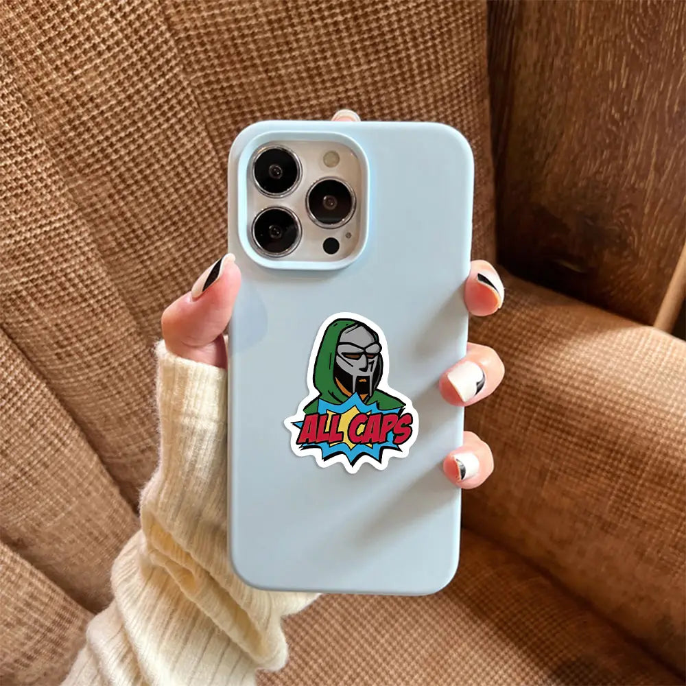 50PCS Hip Hop Rapper Mf Doom Stickers Singer Graffiti DIY Skateboard Phone Luggage Laptop Guitar Toys Decals Sticker For Fan