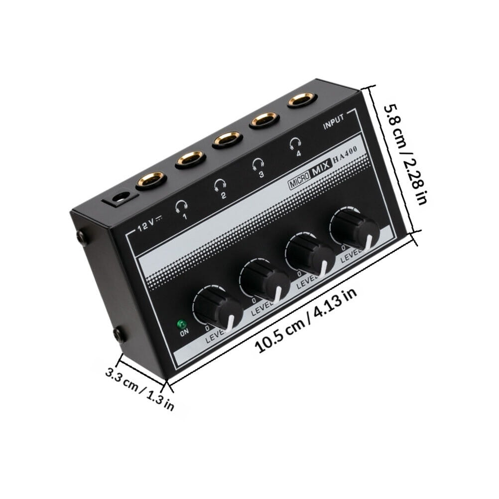 Recording Studio Headphone Amplifier Metal Channel Office Headphone Splitter Mini Audio Amp Supply Eu Plug