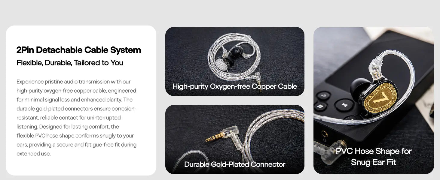 7Hz Elua Ultra Dual Dynamic Driver-Earphone HARMAN Target Curve Tuning with Premium Detachable Cable